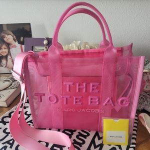 Marc Jacobs Pink Mesh "The Tote Bag" Medium handbag crossbody